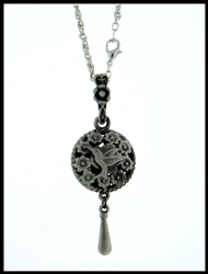 Pewter Hummingbird Diffuser Necklace